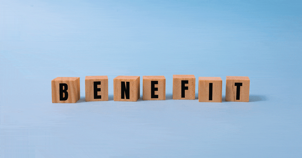the word benefit on wooden blocks with a blue background Water Pipe Heating Systems allen tx dallas tx