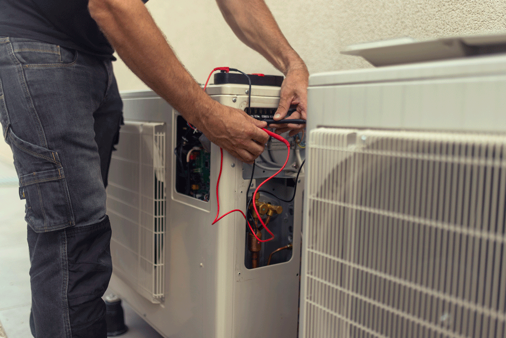 ac tech checking the ac unit air conditioning service aledo tx ft worth tx 
