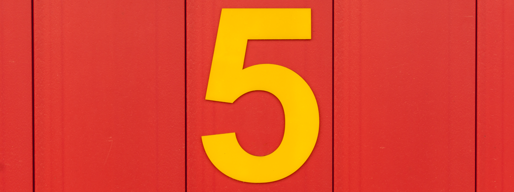 Yellow Number five on a red background | Top 5 Tested and Proven AC Repair Tips and Strategies in Carrollton, TX