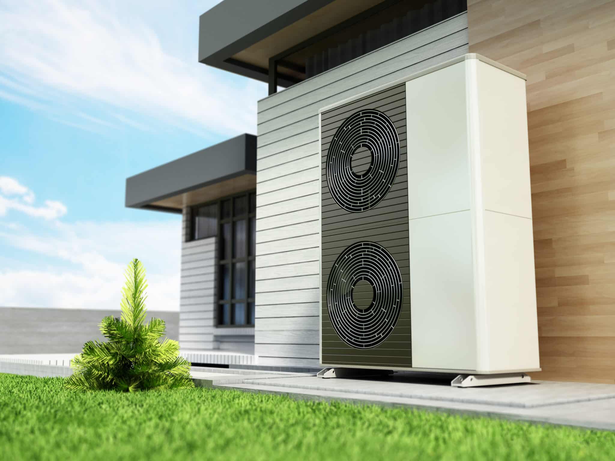 Modern residential HVAC system installation