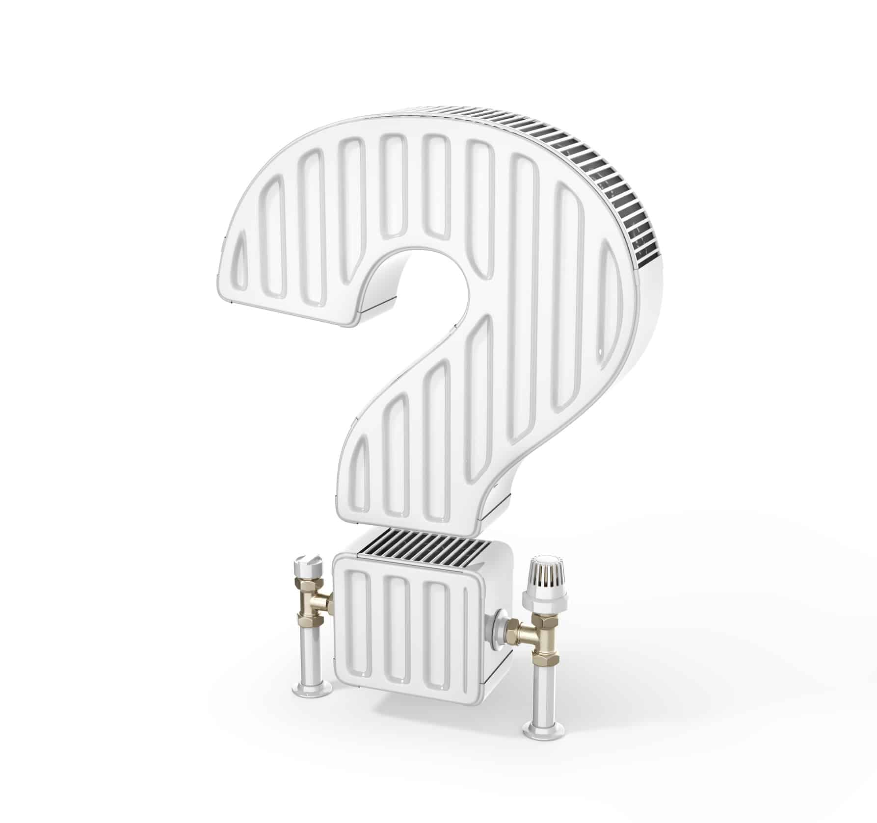 Question sign on a white background, Heating and Cooling.
